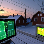 **Prompt 1: The Heart of the Smart Grid in Russia**
    A vibrant, intricate digital overlay of data streams and glowing energy flows across a traditional Russian power substation and power lines. Sensors and communication channels are visually represented as a dense, glowing network. In the foreground, a cozy, well-lit Russian apartment interior or a dacha, where a person is comfortably interacting with a smart meter app on a tablet, showcasing evident energy savings (implied by contentment or a subtle green glow). In the background, hints of solar panels on distant rooftops symbolize green energy integration. The scene emphasizes real-time optimization, stability, and tangible benefits for ordinary Russian consumers. Volumetric lighting, high detail, digital art, clear composition.