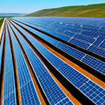 **

"A modern solar power plant in the Krasnodar region of Russia, showcasing rows of solar panels under a clear blue sky. Rolling hills in the background. Professional photography, perfect lighting, safe for work, appropriate content, fully clothed, modern architecture, family-friendly, natural proportions."

**