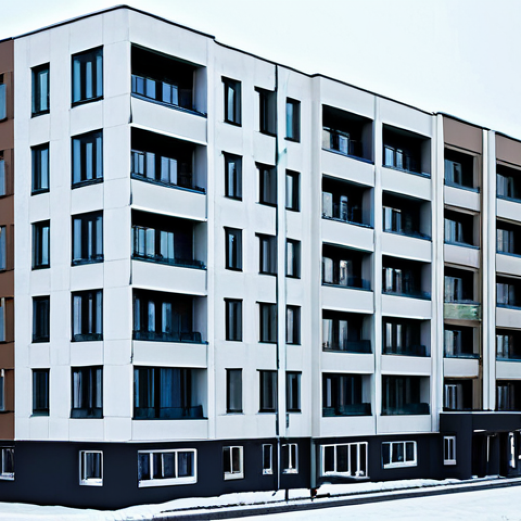 전 세계의 기후 변화 정책 - Energy-Efficient Building**

"Modern apartment building in Moscow during winter, showcasing insulate...