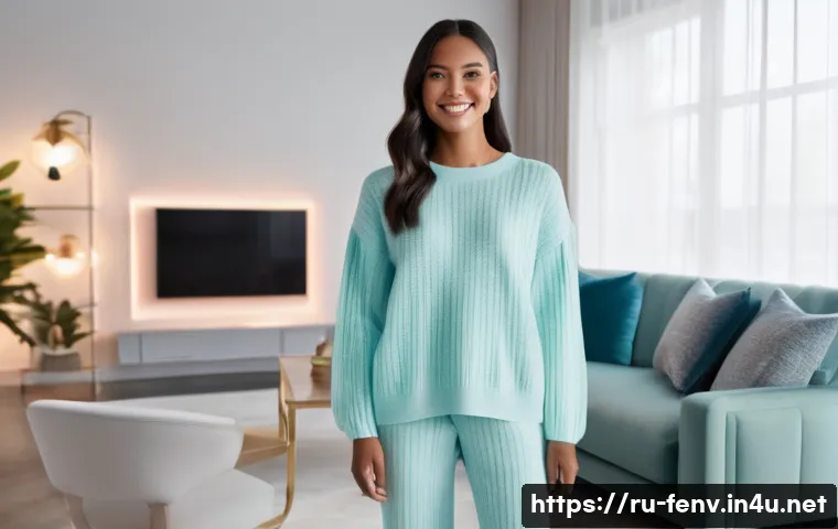 디지털 환경 변화 예측 - **A Virtual Stylist Experience:** A young woman, appearing to be in her mid-20s, with a warm smile, ...