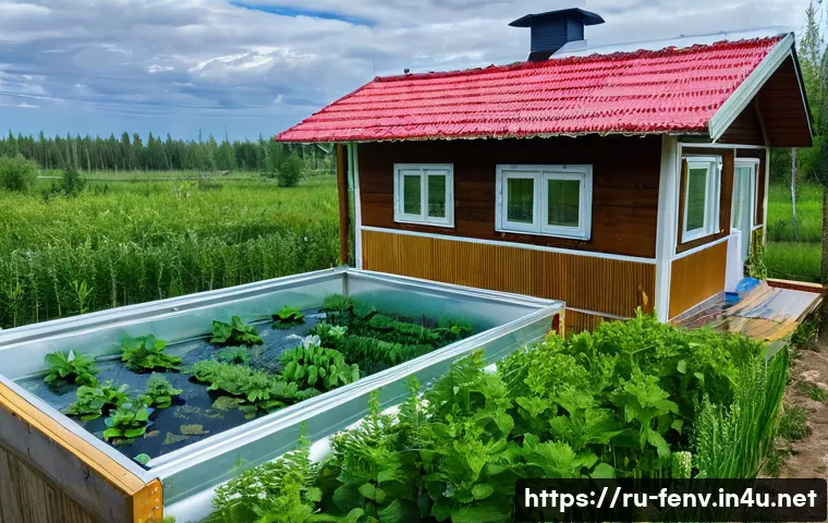 물 부족 문제 해결 방법 - A modern rainwater harvesting system installed at a Russian countryside dacha, featuring a specializ...