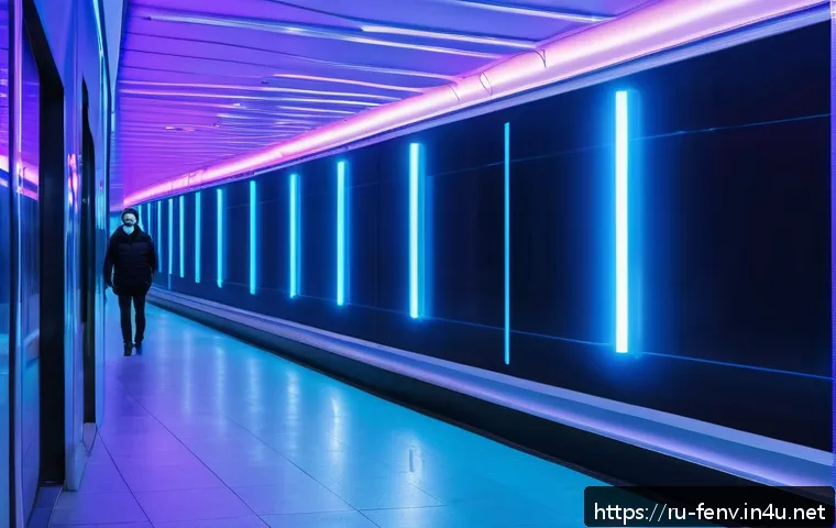대기 오염 감소 기술 - A modern urban underground pedestrian passage in Moscow equipped with sleek ultraviolet air purifica...